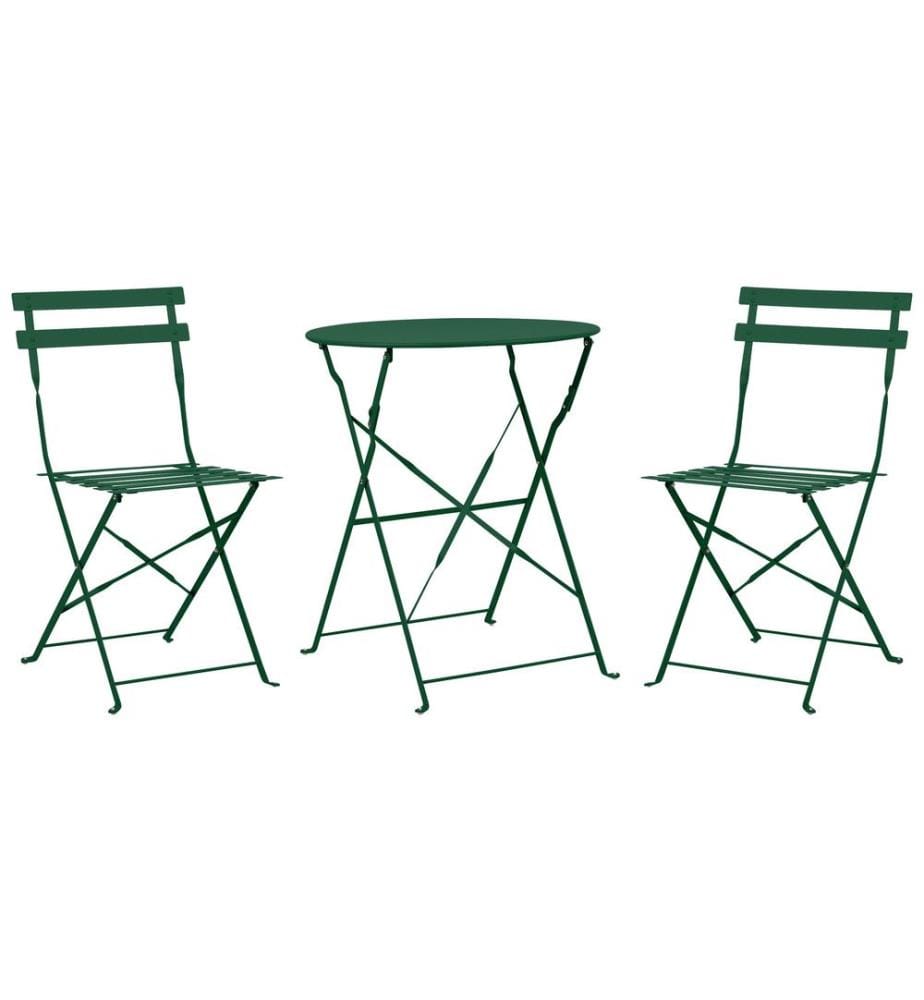 Bistro Set klappbar FIORI Metall Dunkelgrün
