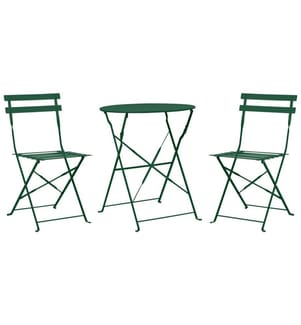 Set bistrot Pieghevole FIORI Metallo Verde scuro