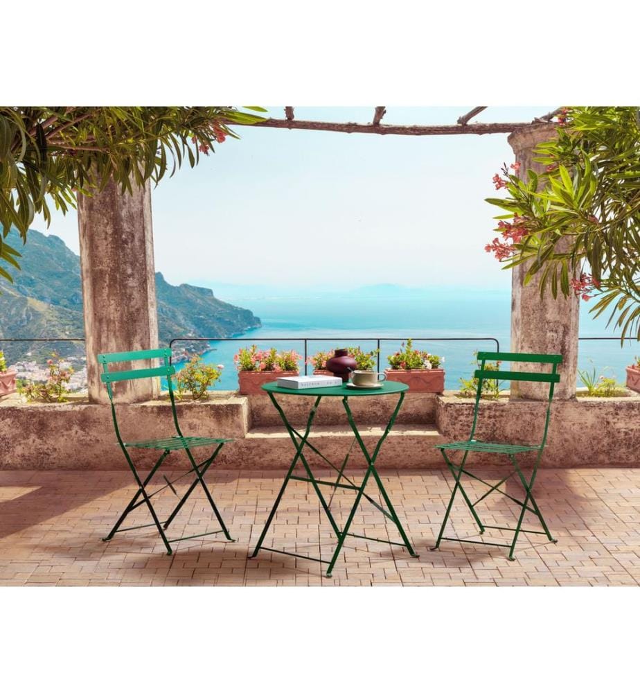 Bistro Set klappbar FIORI Metall Dunkelgrün