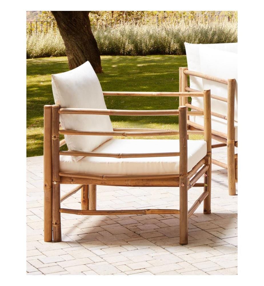 Gartensessel CERRETO Bambus Cremeweiss
