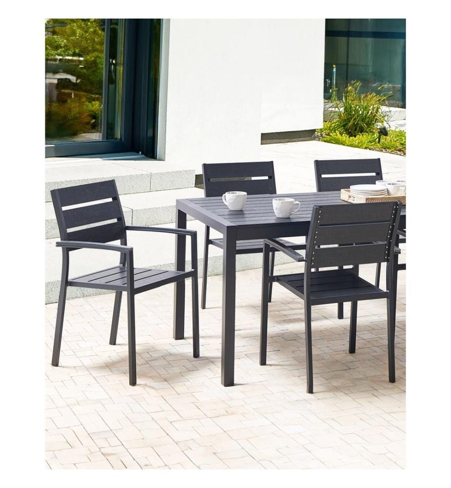 Gartenstuhl 6er Set VERNIO Schwarz