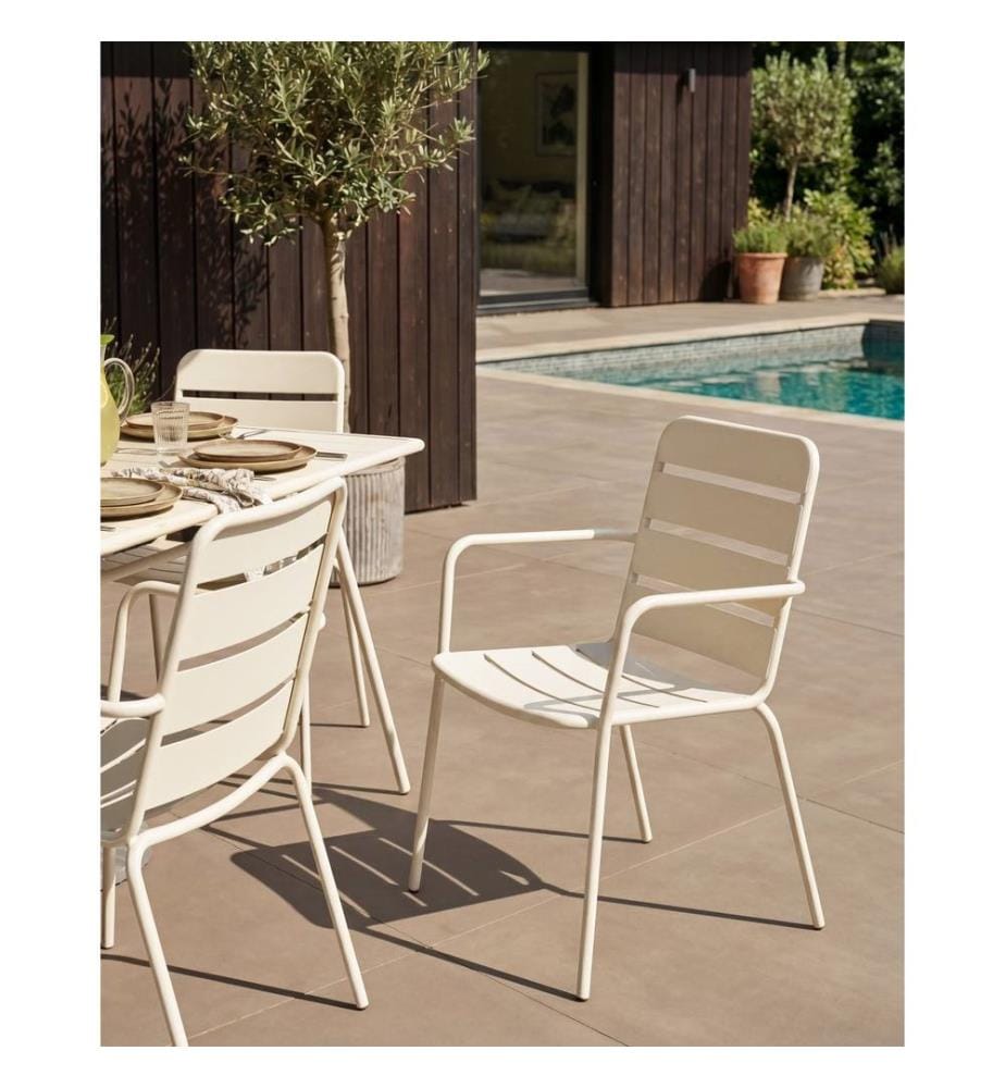 Gartenstuhl 6er Set TERENZO Metall Hellbeige