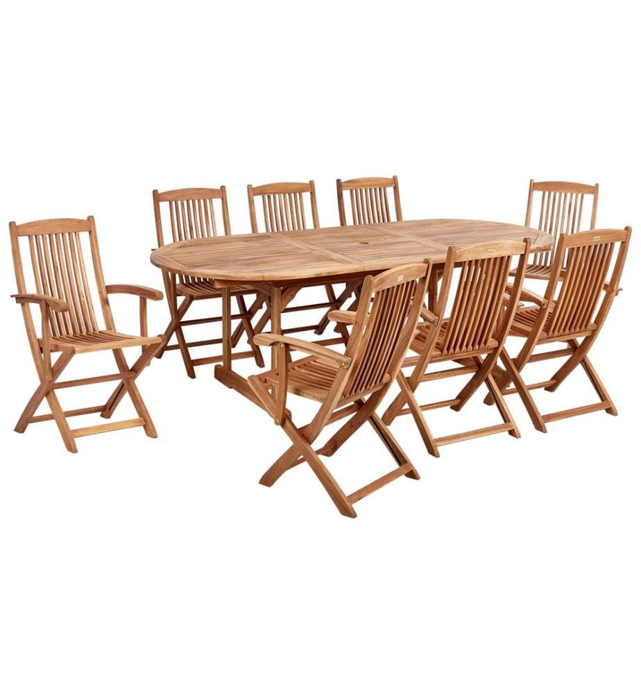 Salle à manger de jardin 8 places MAUI PREMIUM Beige clair Acacia