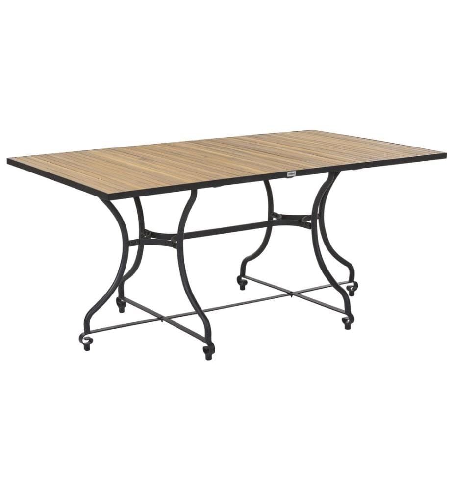 Table de salle à manger de jardin LASCARI 160 cm 90 cm Acacia Marron clair
