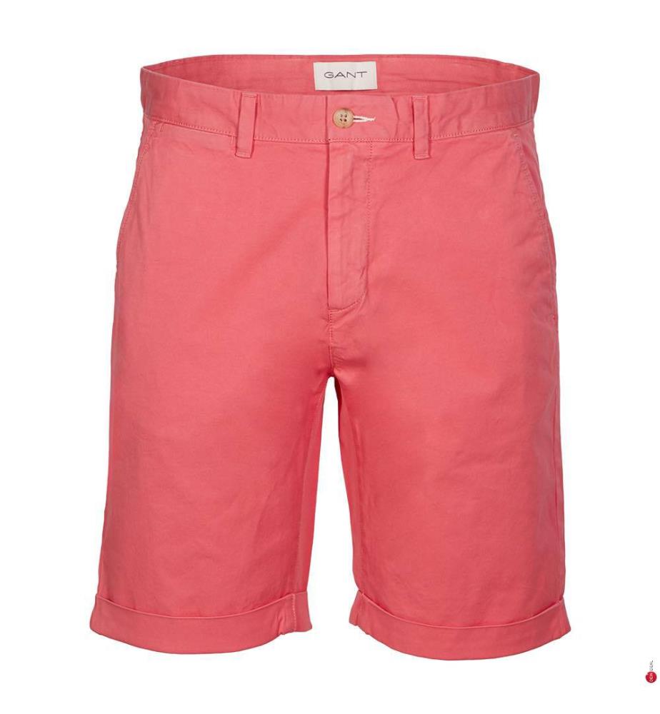 Short chino Sunfaded Regular Fit - Rouge pastèque