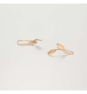 Earrings Feuilles Satinées - Yellow Gold 375/1000