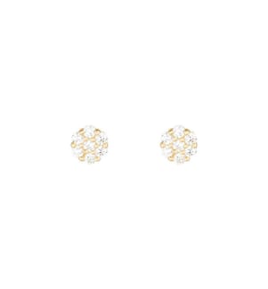 Puce "Poussière d'étoile" earrings 375/1000 yellow gold and zirconia