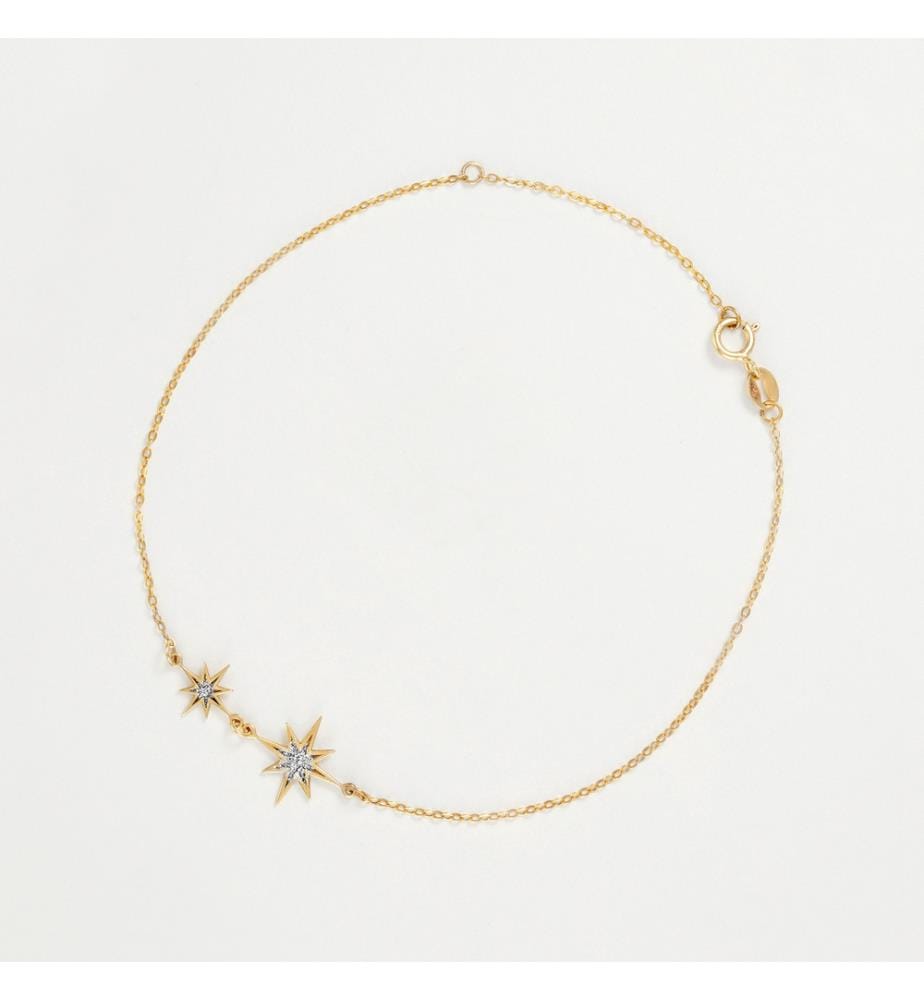 Armband "Mon Étoile" aus 375/1000 Gold mit Zirkonia - Gelbgold