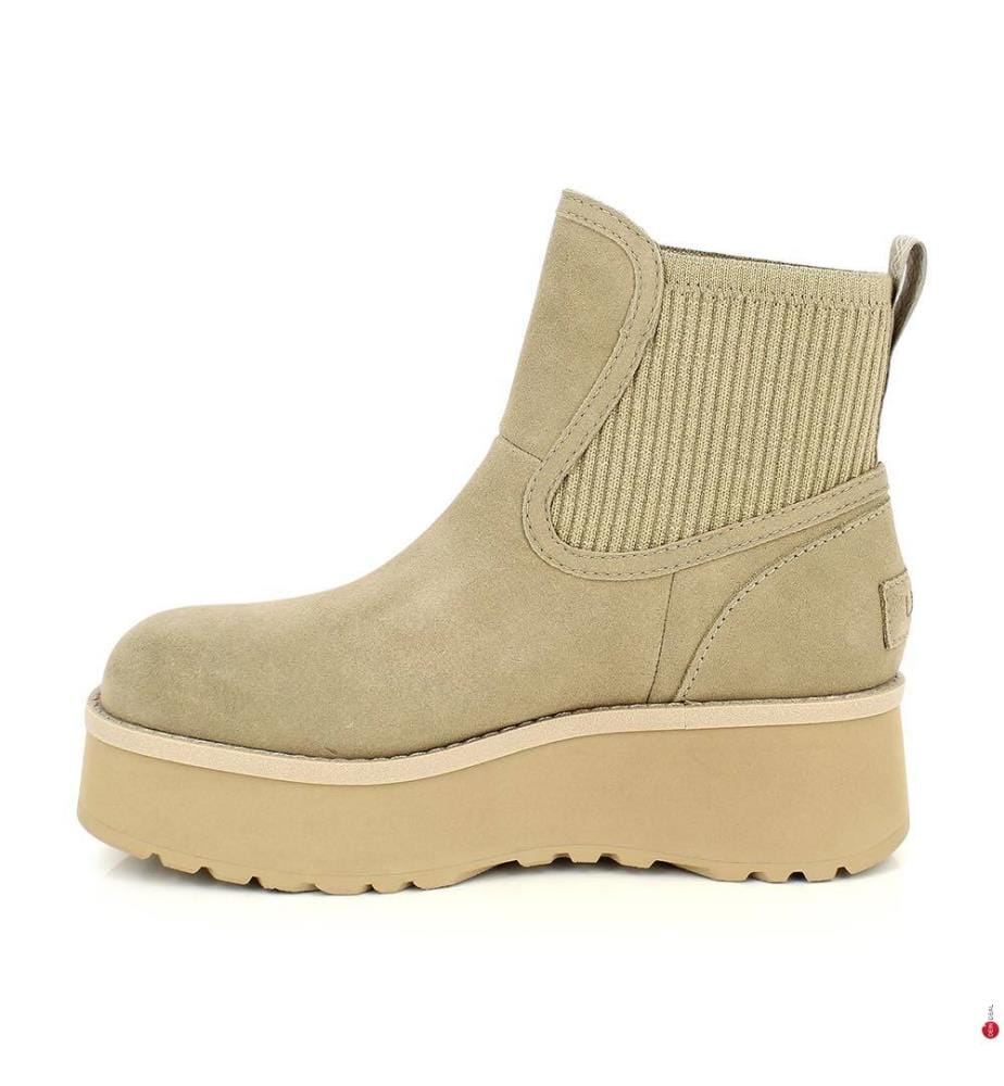 Chelsea-Boots aus Mischleder - Beige