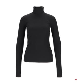 T-Shirt mit Rollkragen und langen Ärmeln Slim - Schwarz