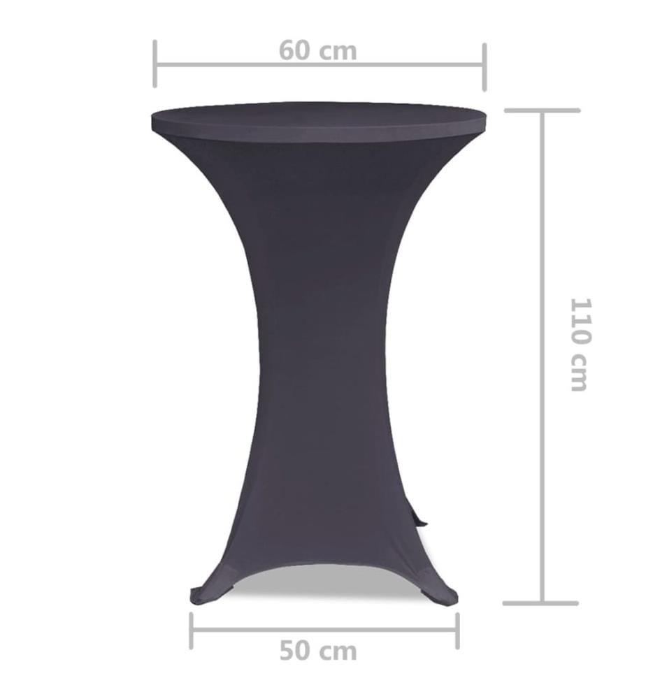 Tischhusse Stretchhusse 2 Stk 60 cm Anthrazit