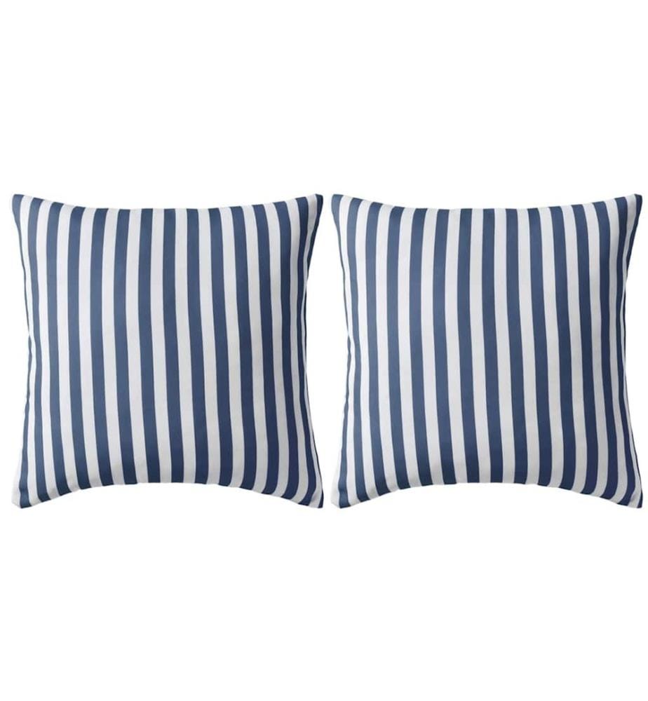 Gartenkissen 2 Stk. Streifenmuster 45 x 45 cm Marineblau