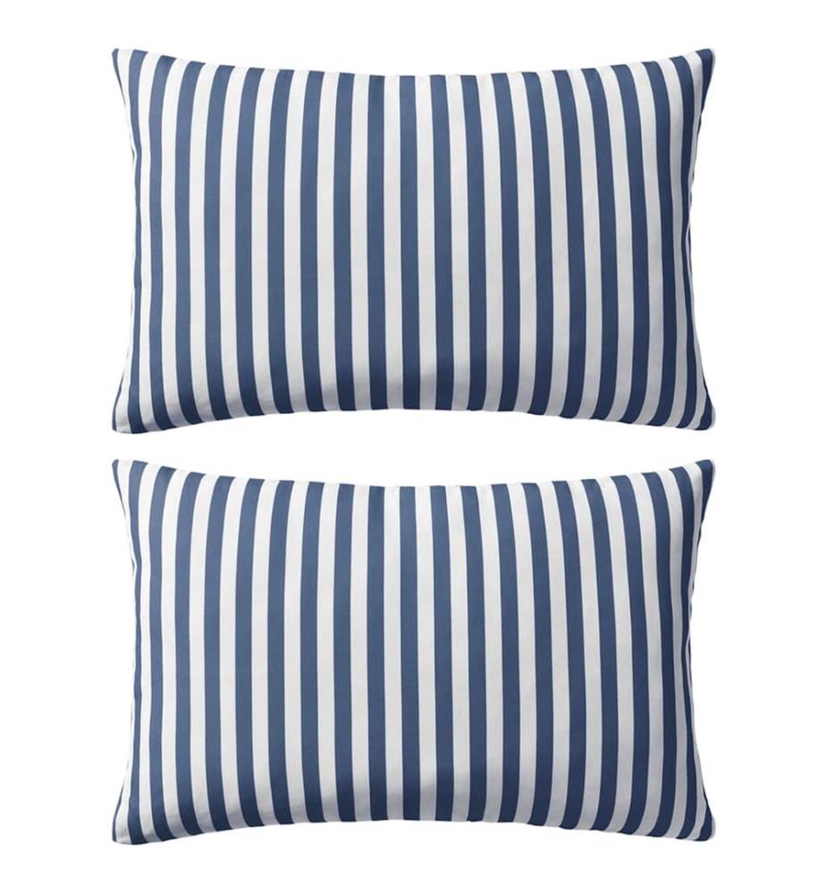 Gartenkissen 2 Stk. Streifenmuster 60 x 40 cm Marineblau