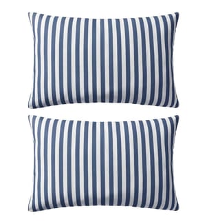 Gartenkissen 2 Stk. Streifenmuster 60 x 40 cm Marineblau