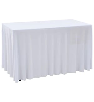 2 Stück Stretch-Tischdecken mit Rand Weiss 120 x 60,5 x 74 cm