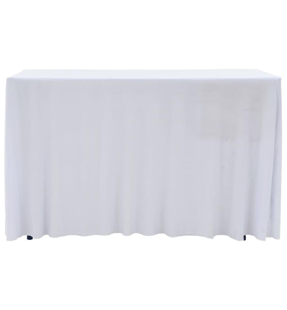 2 Stück Stretch-Tischdecken mit Rand Weiss 120 x 60,5 x 74 cm