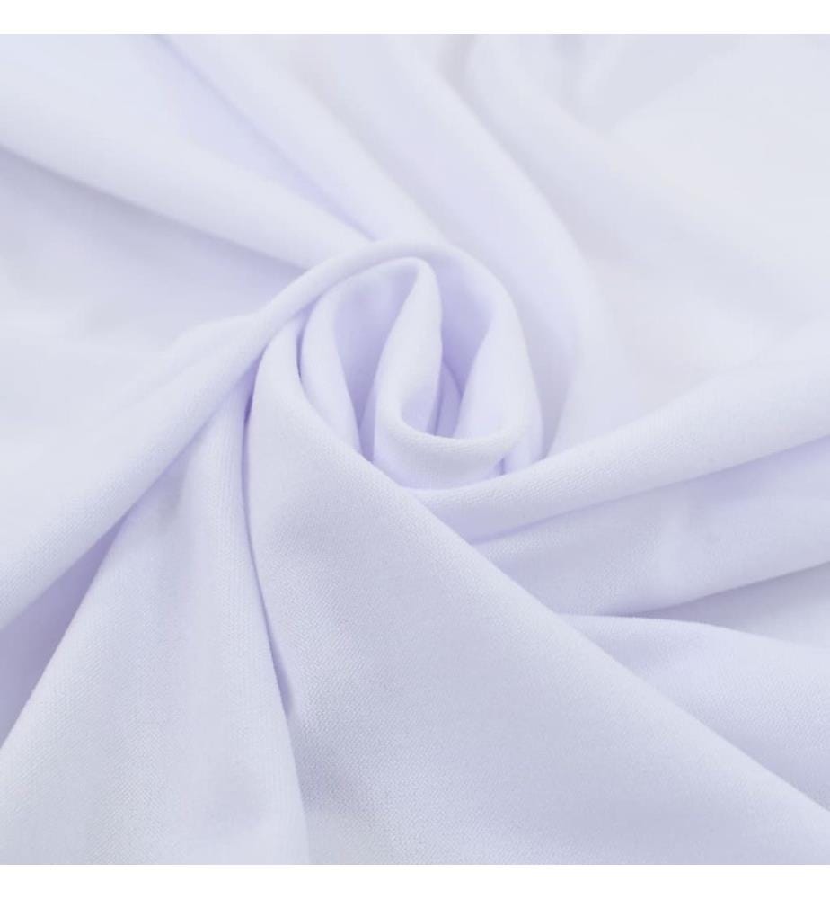2 Stück Stretch-Tischdecken mit Rand Weiss 120 x 60,5 x 74 cm