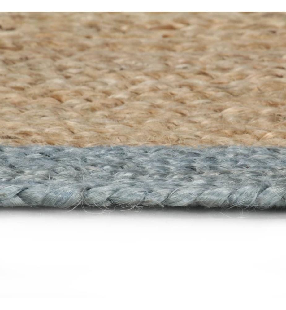 Teppich Handgefertigt Jute mit Olivgrünem Rand 120 cm