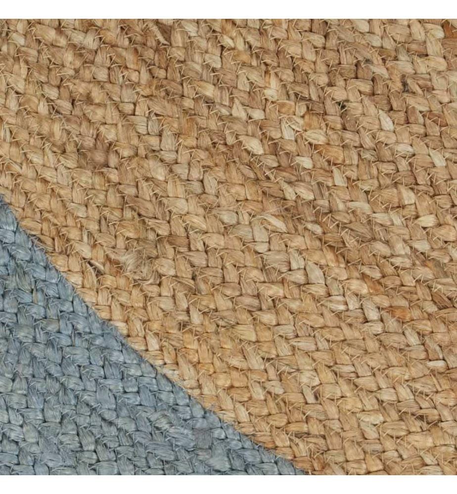 Teppich Handgefertigt Jute mit Olivgrünem Rand 120 cm