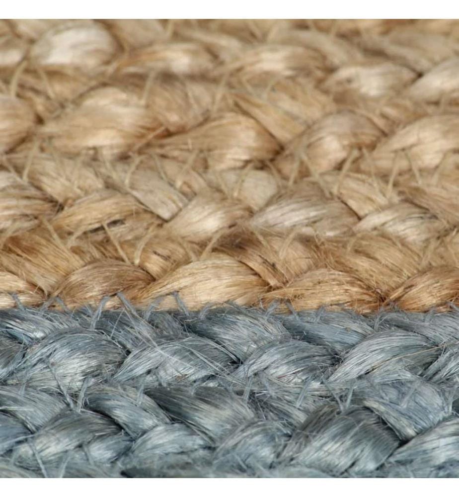 Teppich Handgefertigt Jute mit Olivgrünem Rand 120 cm