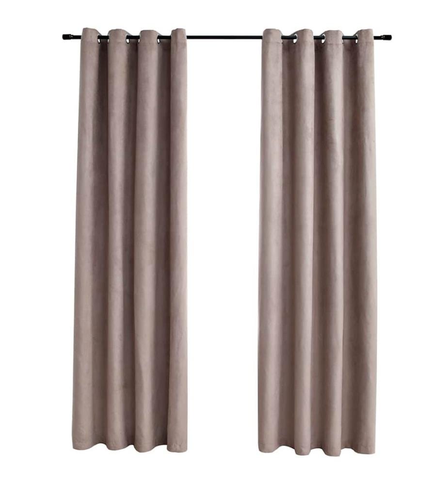Verdunkelungsvorhänge mit Metallösen 2 Stk. Taupe 140x175 cm