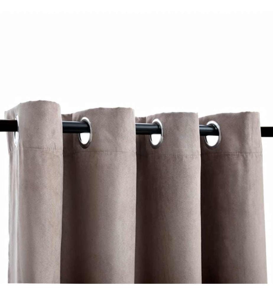 Verdunkelungsvorhänge mit Metallösen 2 Stk. Taupe 140x175 cm