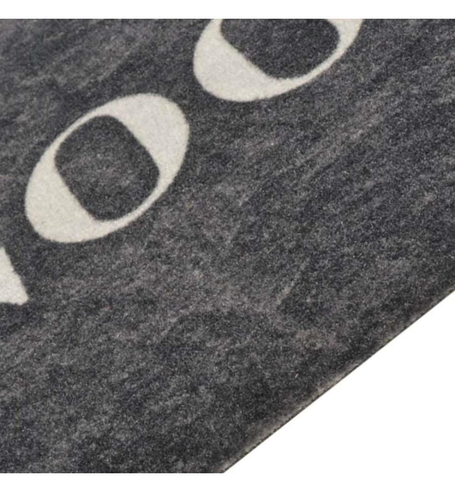 Küchenteppich Waschbar Cooking Schwarz 45x150 cm Samt