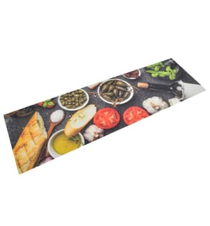 Küchenteppich Waschbar Wein & Essen 45x150 cm Samt