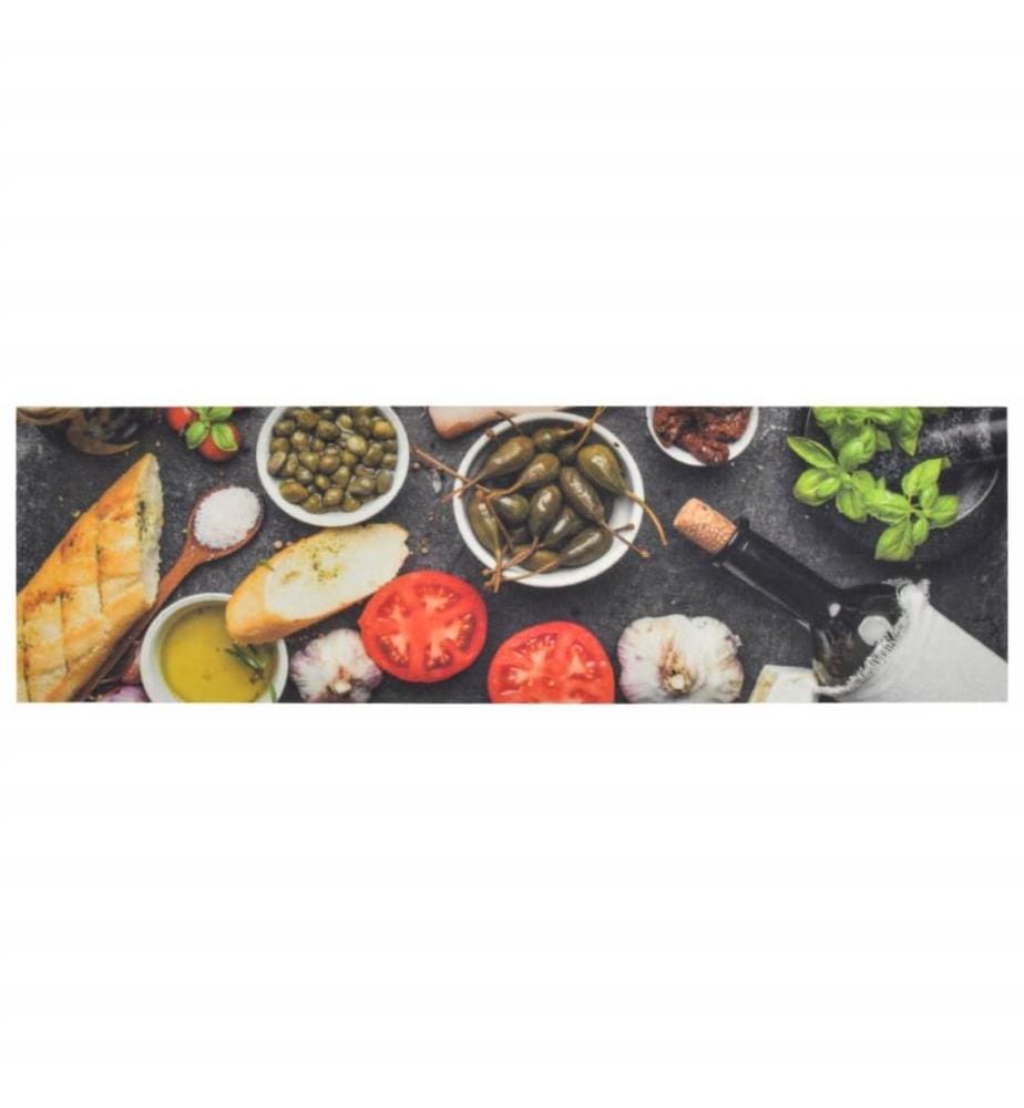 Küchenteppich Waschbar Wein & Essen 45x150 cm Samt