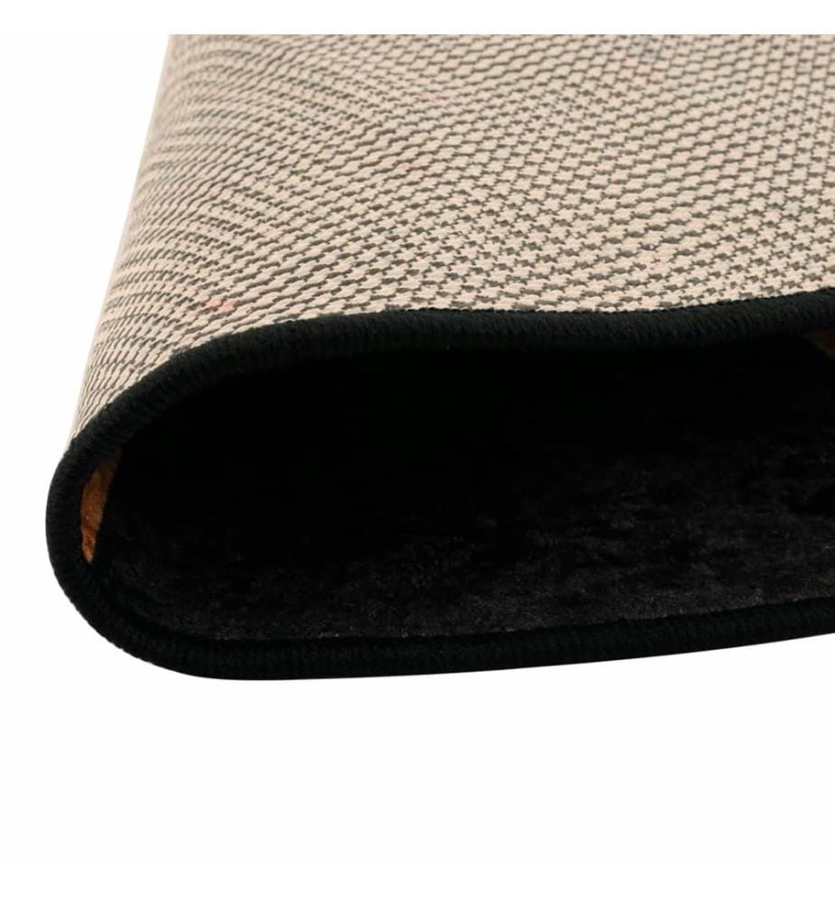 Tapis lavable noir et doré Ø 120 cm antidérapant