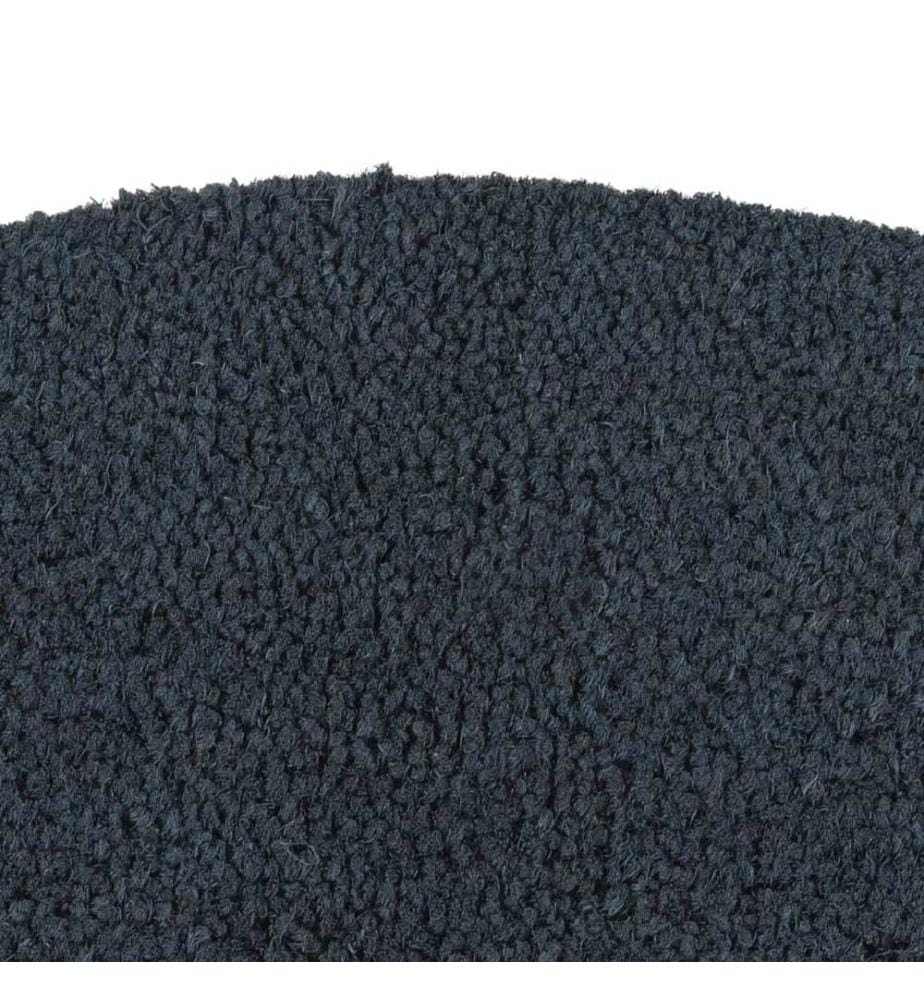 Fussmatte Dunkelgrau Halbrund 50x80 cm Kokosfaser Getuftet