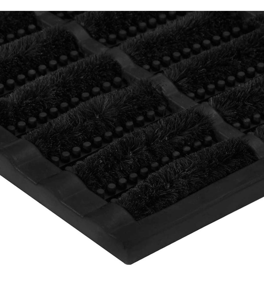 Paillasson rectangulaire 45x75 cm caoutchouc et fibre de coco