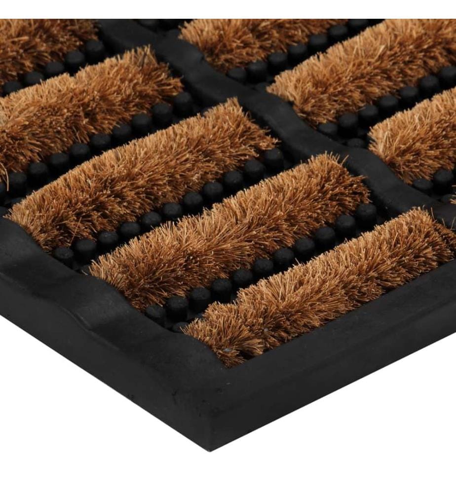 Paillasson rectangulaire 45x75 cm caoutchouc et fibre de coco
