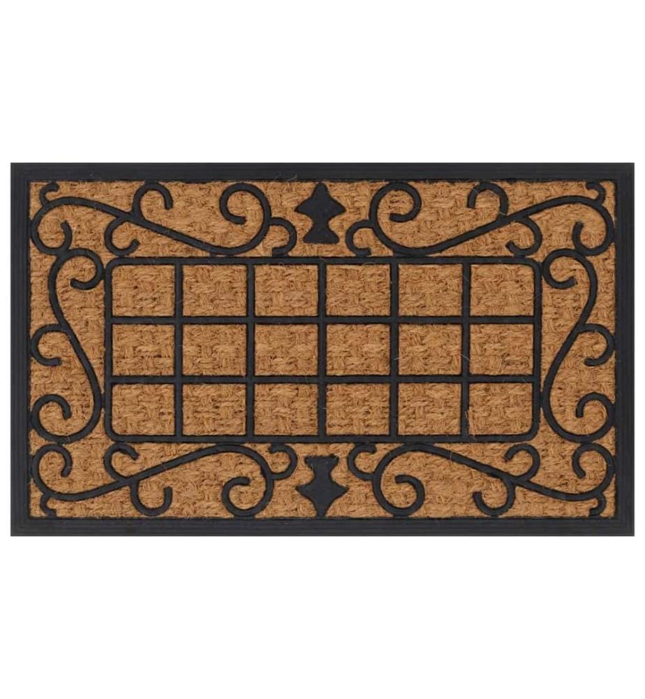 Paillasson rectangulaire 45x75 cm caoutchouc et fibre de coco