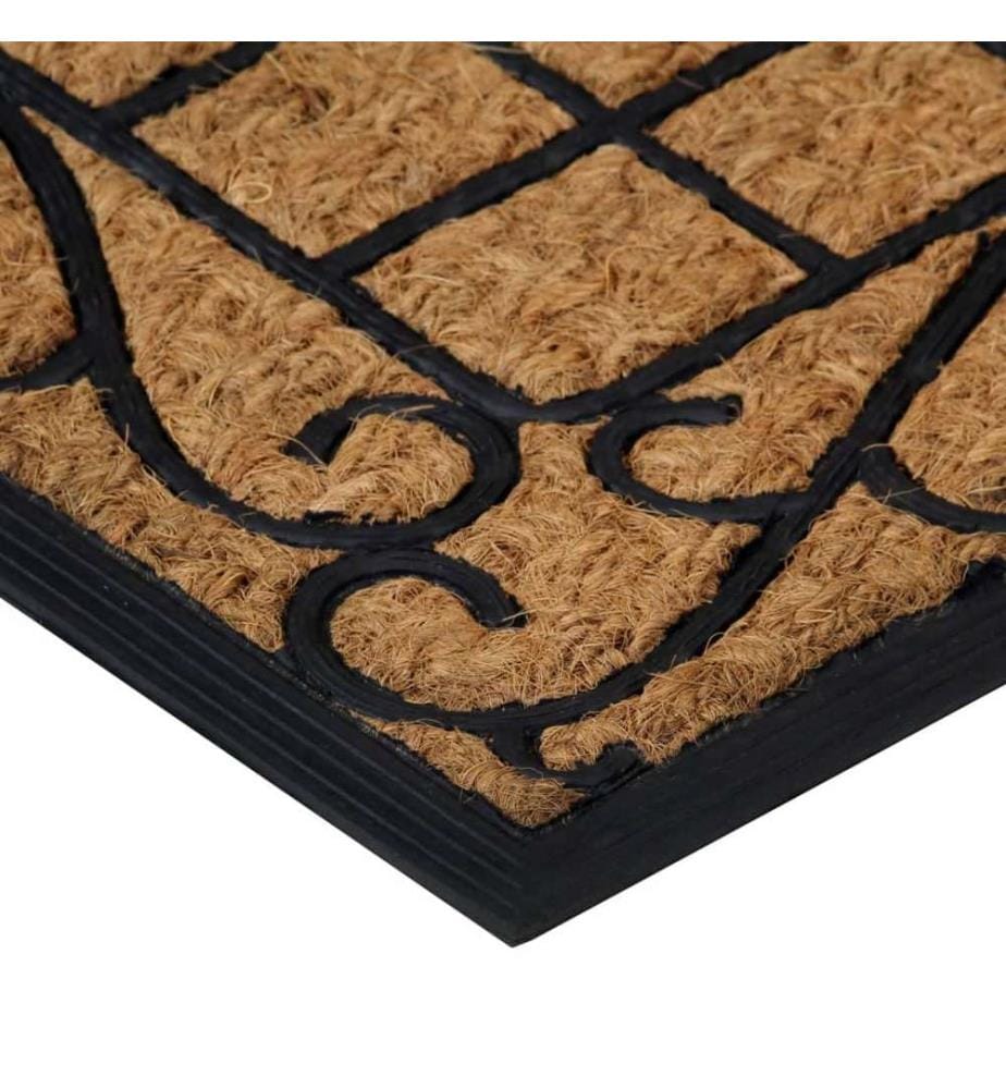 Paillasson rectangulaire 45x75 cm caoutchouc et fibre de coco