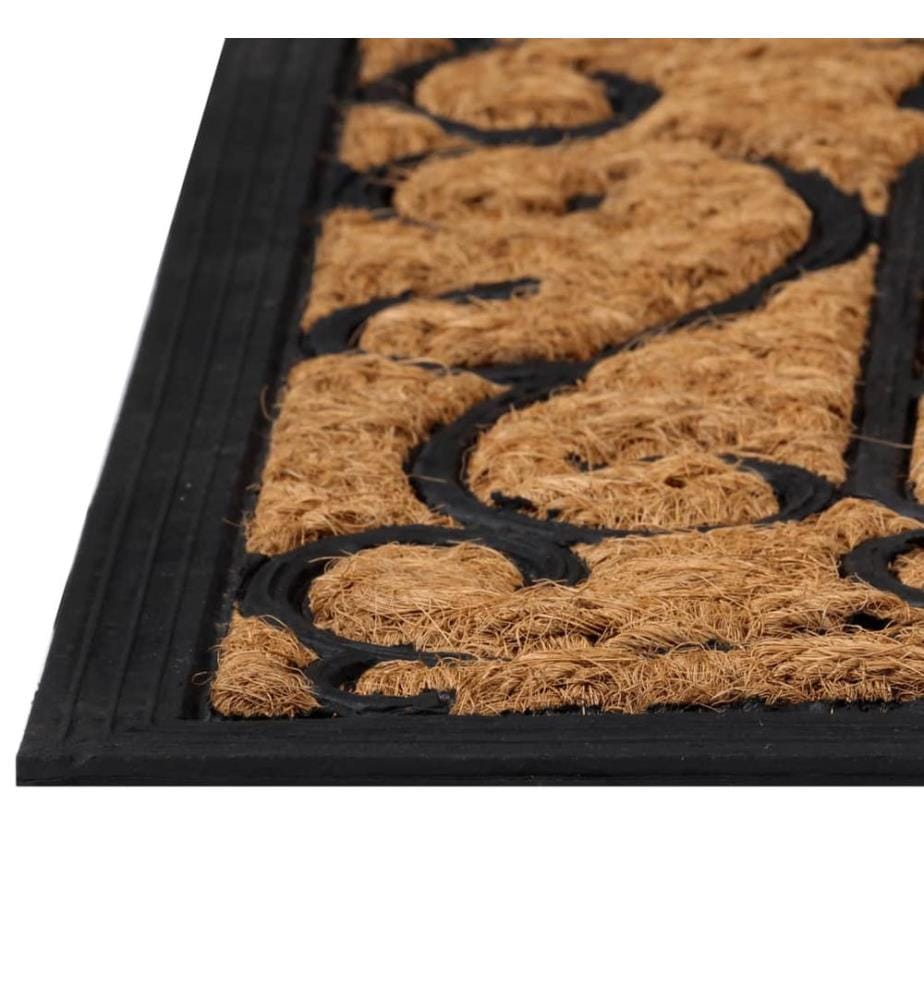 Paillasson rectangulaire 45x75 cm caoutchouc et fibre de coco