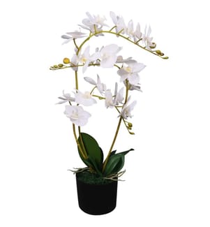 Künstliche Orchidee mit Topf 65 cm Weiss
