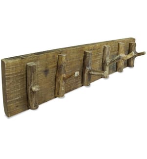 Porte-manteau bois de récupération mélangé 60x15 cm