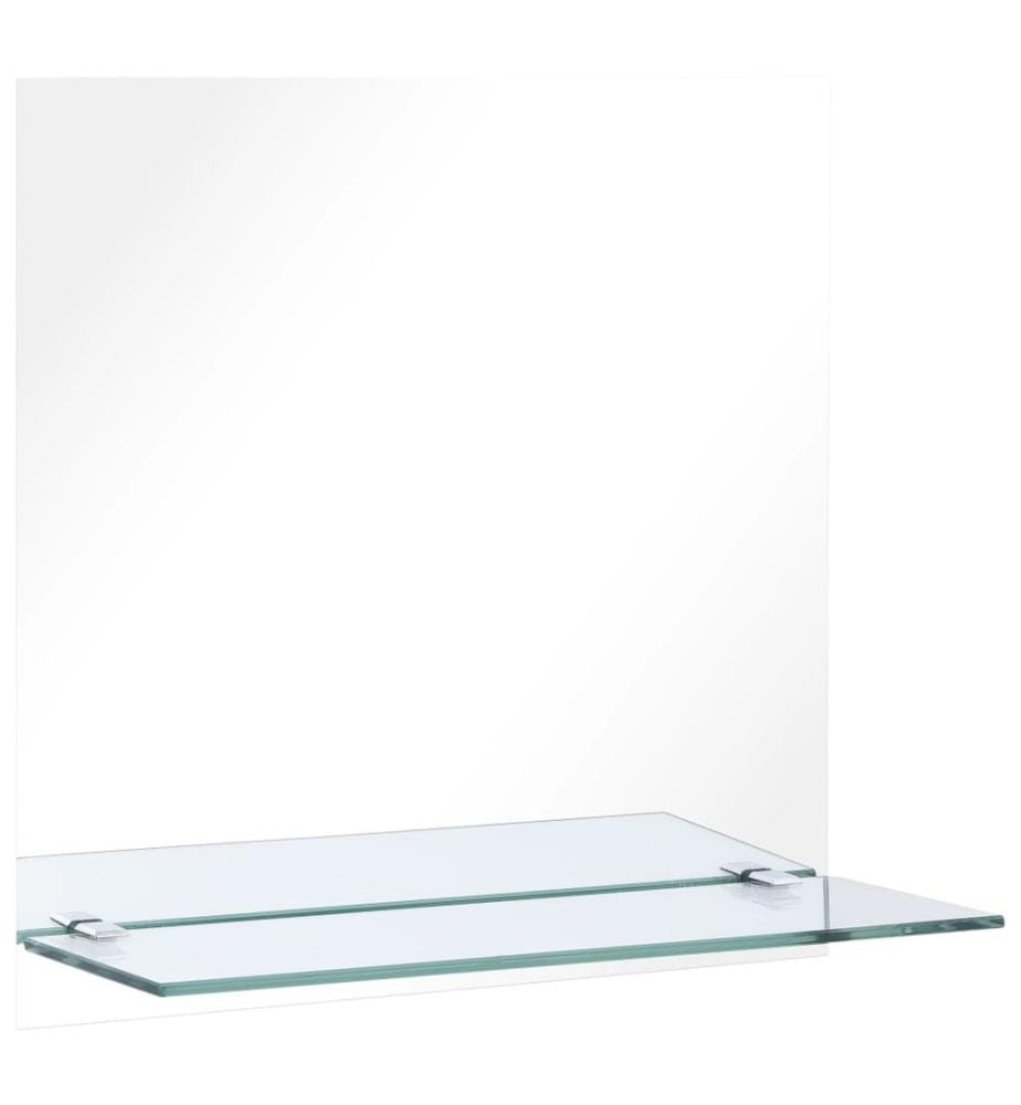 Wandspiegel mit Regal 50×50 cm Hartglas