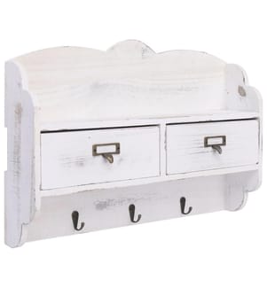 Porte-manteau mural Blanc 50x10x34 cm Bois