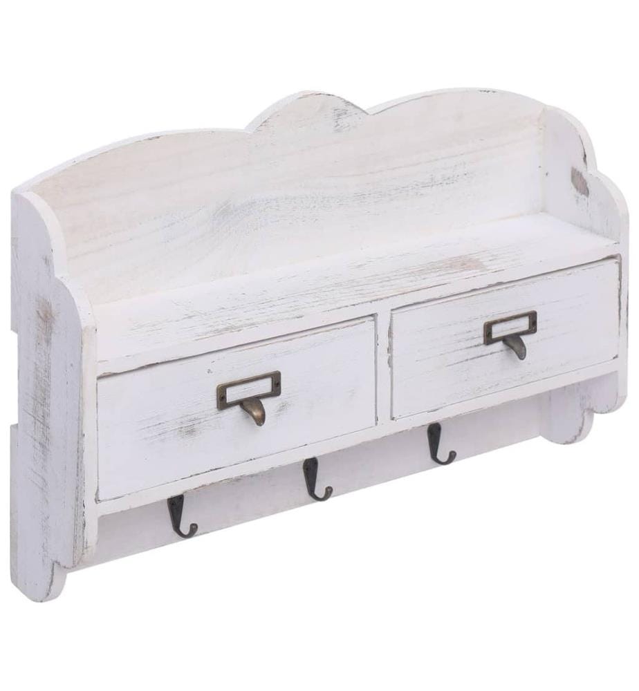 Porte-manteau mural Blanc 50x10x34 cm Bois
