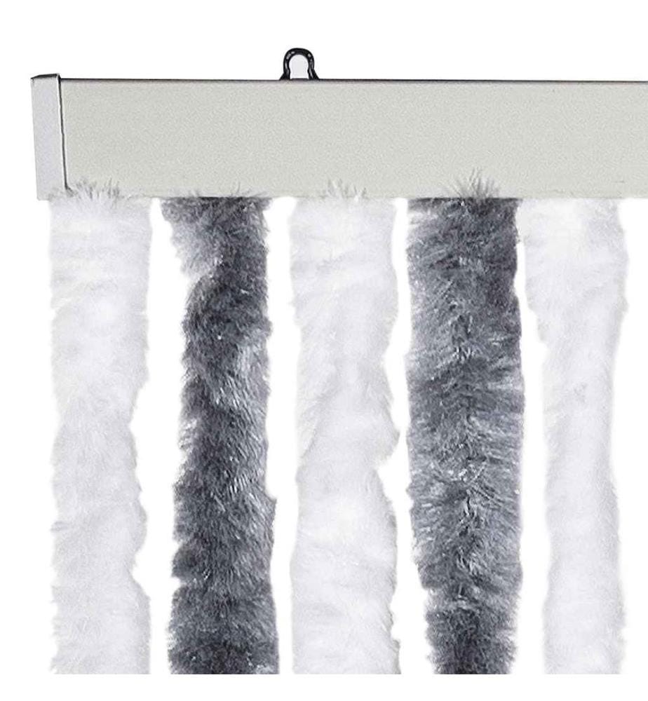 Moustiquaire Gris et blanc 56 x 185 cm Chenille