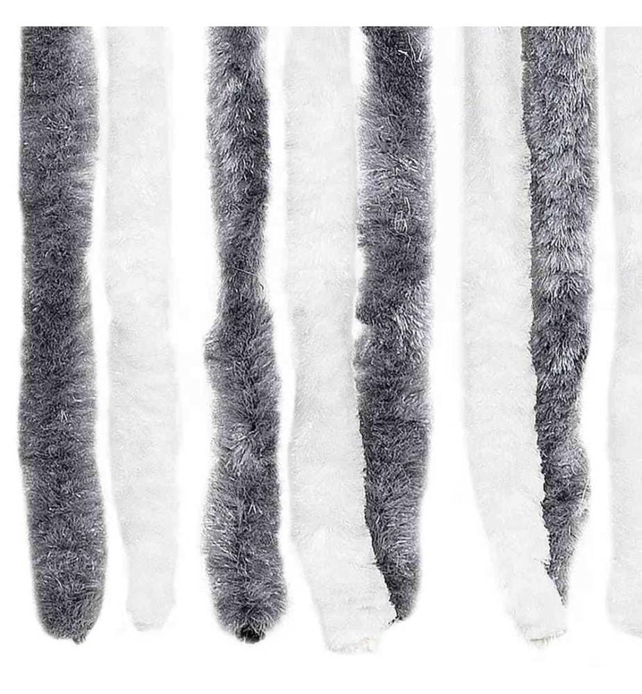 Moustiquaire Gris et blanc 56 x 185 cm Chenille