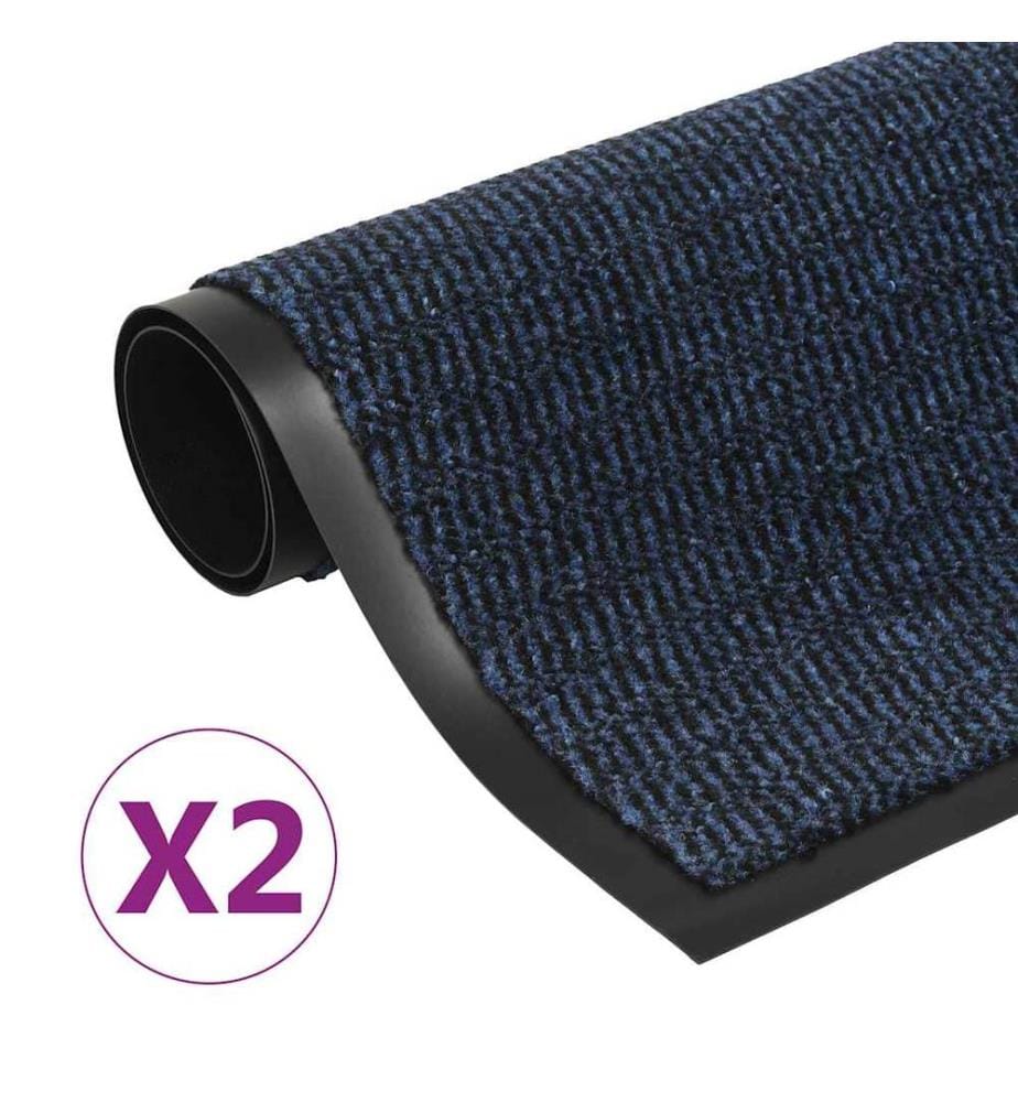 Schmutzfangmatten 2 Stk. Rechteckig Getuftet 60x90 cm Blau