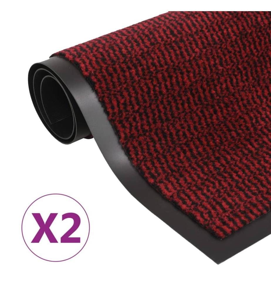 Schmutzfangmatten 2 Stk. Rechteckig Getuftet 90x150cm Rot