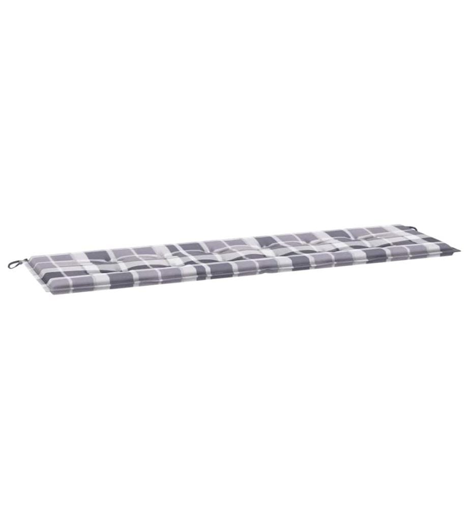 Gartenbank-Auflage Grau Karomuster 180x50x4 cm Oxford-Gewebe