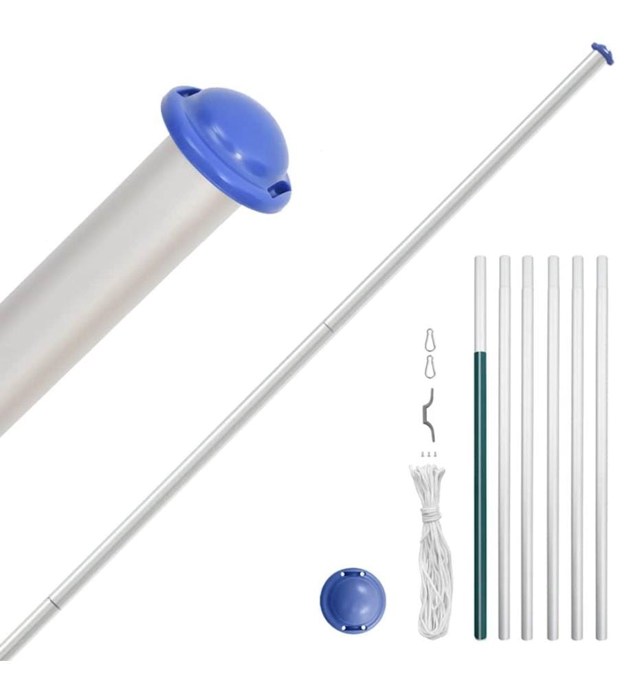 Belgische Flagge mit Mast 6,08 m Aluminium