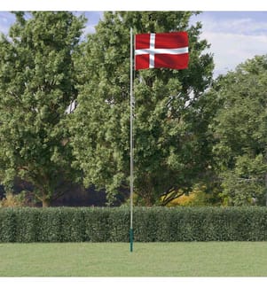 Flagge Dänemarks mit Mast 6,08 m Aluminium