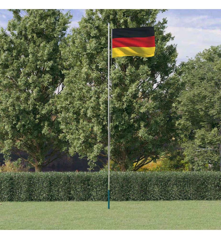 Flagge Deutschlands mit Mast 6,08 m Aluminium