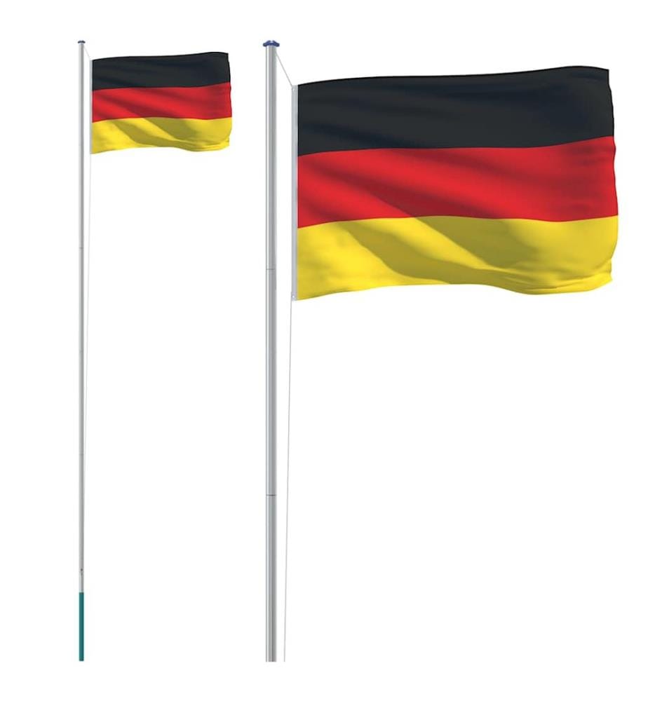 Flagge Deutschlands mit Mast 6,08 m Aluminium